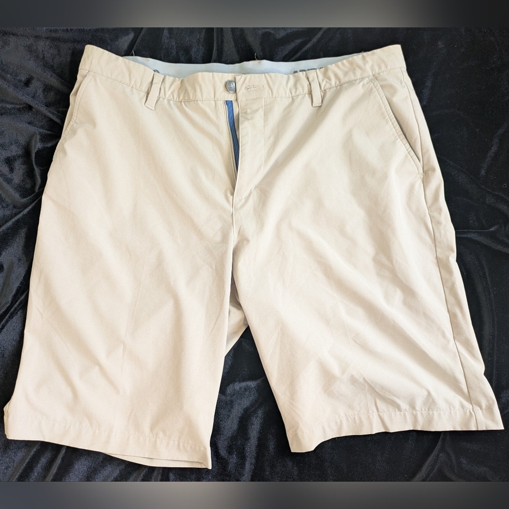 adidas Men's Beige Flat Front Shorts